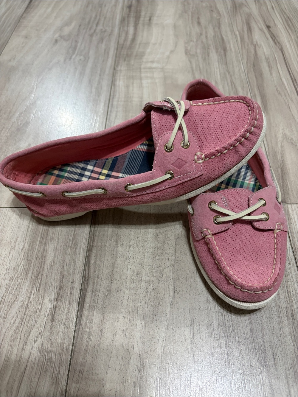 Sperry Pink Suede Boat Shoes Flats